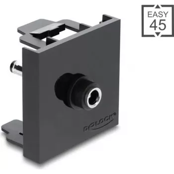 Adaptador Delock Easy 45 módulo DC 5,5 x 2,1 mm conector hembra a DC 5,5 x 2,5 mm conector macho negro