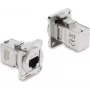 Módulo D-Type Delock RJ45 conector hembra a conector hembra 90° en ángulo Cat.6A plateado