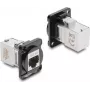 Módulo D-Type Delock RJ45 conector hembra a conector hembra 90° en ángulo Cat.6A negro / plateado