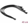 Divisor de cable de ventilador Delock 1 x 4 pines PWM conector hembra a conector macho + 3 x 4 pines conector macho (3 pines ocupados) con funda de cable 40 cm negro