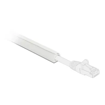 Canaleta de cables autoadhesiva con tapa deslizante Delock 25 x 10 mm, 1 m, pack de 5, blanca
