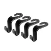 Ganchos para reposacabezas de coche LogiLink, set de 4, negros, organizador universal para reposacabezas, carga de 8 kg por gancho, clip-on sin herramientas, plástico ABS