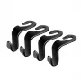 Ganchos para reposacabezas de coche LogiLink, set de 4, negros, organizador universal para reposacabezas, carga de 8 kg por gancho, clip-on sin herramientas, plástico ABS