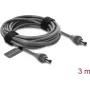 Delock 91824 Cable de alimentación DC 5,5 x 2,1 mm a DC 5,5 x 2,1 mm para Starlink Mini, 3 m, gris