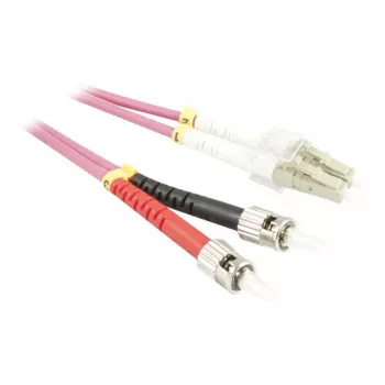 SYNERGY21 S216290 cable de conexión de fibra Duplex Multimodo OM4 50/125um de LC a ST 2 m, 3 mm, violeta