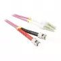 SYNERGY21 S216290 cable de conexión de fibra Duplex Multimodo OM4 50/125um de LC a ST 2 m, 3 mm, violeta