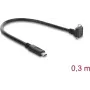 Delock Cable USB 5 Gbps USB Type-C conector macho recto a USB Micro-B conector macho acodado 90° hacia arriba con distancia entre tornillos de 18 mm, 0,3 m, negro