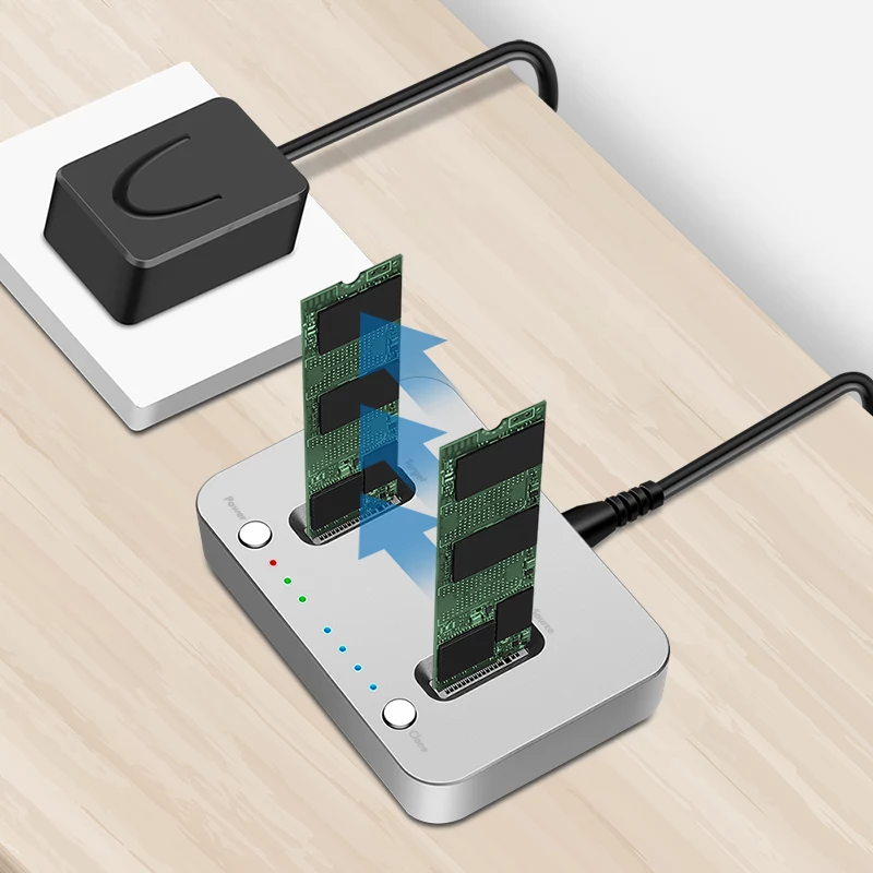 LogiLink Estación de acoplamiento USB 3.2 Gen2, 2 bahías, para SSD M.2 NVMe, función de clonación