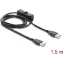 Delock Cable de alimentación USB Type-A macho a macho con interruptor 1,5 m