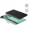 Delock Tarjeta PCI Express 5.0 x16 a 4 x NVMe M.2 Key M internas con disipador - bifurcación