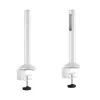 LogiLink Barra de montaje de escritorio para panel ranurado, set de 2 – 450 mm de altura, 35 mm de diámetro, negra, fijación sin herramientas