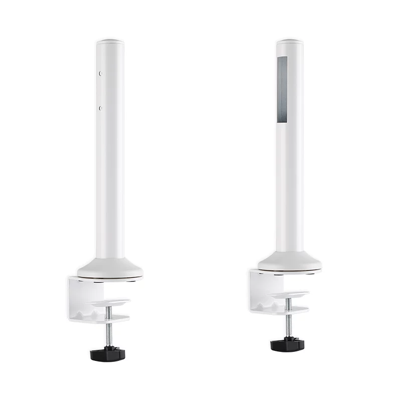 LogiLink Barra de montaje de escritorio para panel ranurado, set de 2 – 450 mm de altura, 35 mm de diámetro, negra, fijación sin herramientas