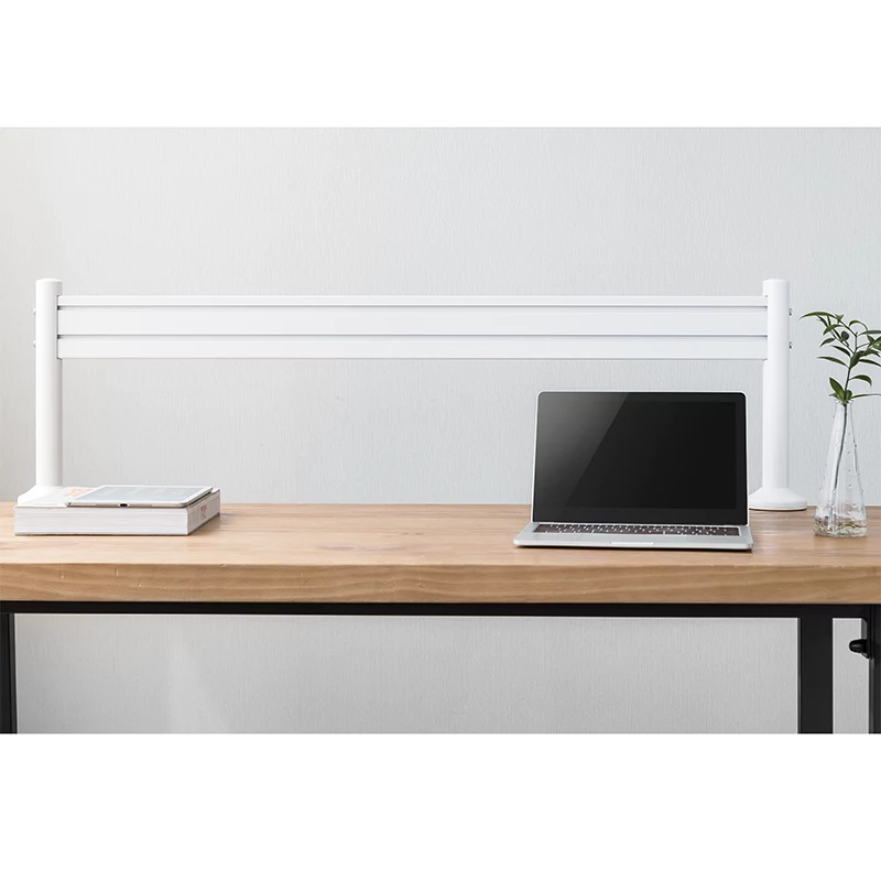 LogiLink Barra de montaje de escritorio para panel ranurado, set de 2 – 450 mm de altura, 35 mm de diámetro, negra, fijación sin herramientas