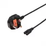 LogiLink Cable de alimentación BS 1363 (UK) a IEC C7, negro, 1,8 m