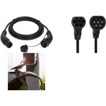 HARTING EVC0106 Cable de carga para VE Tipo 2 de 3 fases 20 A 11 kW 7,5 m Negro