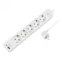Regleta de enchufes LogiLink LPS280U, 5 tomas AC, 2 puertos USB (USB-A y USB-C), 17W, blanca