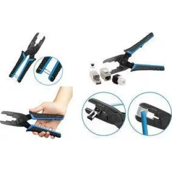 Alicates de crimpado paralelo LogiLink WZ0081 para conectores hembra Keystone y conectores de campo