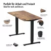 Escritorio elevable eléctrico LogiLink EO0057, 120x60 cm, motor único, tablero marrón, carga de 70 kg
