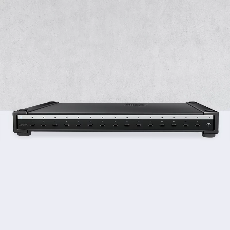 Cargador múltiple USB-C LogiLink (IPSS), 15 puertos, PD, Smart, negro
