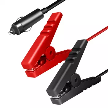 Cable adaptador de corriente DC 12V LogiLink CP0400 con conector de mechero y pinzas de cocodrilo, 2m, 10A, negro/rojo