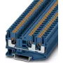 Borne de paso Phoenix 3211485 PT 6-TWIN BU, push-in, azul