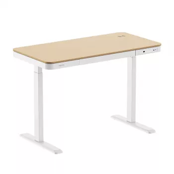 Escritorio elevable LogiLink, motor único, 118x60cm, con carga inalámbrica, blanco