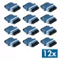 Adaptador de fibra óptica SC dúplex LogiLink, 12 unidades, con brida, azul