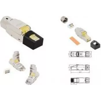 Conector RJ45 Cat.8.1 montable en campo LogiLink MP0085, apantallado, extra corto