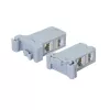 Adaptador de montaje en carril DIN LogiLink con 2 conectores hembra en línea Cat.6A apantallados, 10G, PoE++ (MP0079)