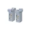 Adaptador de montaje en carril DIN LogiLink con 2 conectores hembra en línea Cat.6A apantallados, 10G, PoE++ (MP0079)