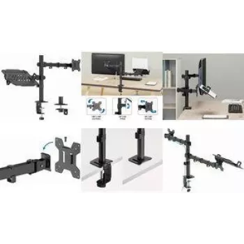 Soporte de mesa para monitor y portátil LogiLink BP0220, 17-32 pulgadas, 10kg monitor, 9kg portátil, negro