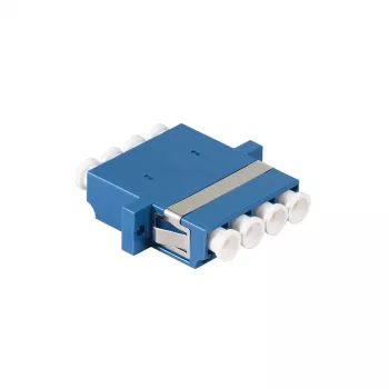 LogiLink adaptador de fibra óptica LC Quad, pack de 12, azul, montaje con brida, monomodo