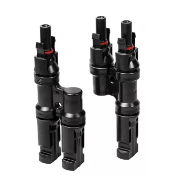 LogiLink set de conectores solares en Y, 2 uds., compatible con MC4, conector macho y conector hembra, PVC, negro