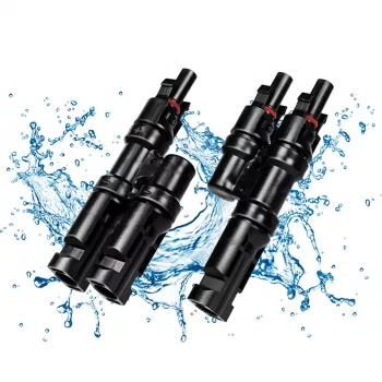 LogiLink set de conectores solares en Y, 2 uds., compatible con MC4, conector macho y conector hembra, PVC, negro
