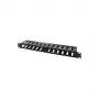 LogiLink panel de gestión de cables de 19 inch 1U con tapa, negro