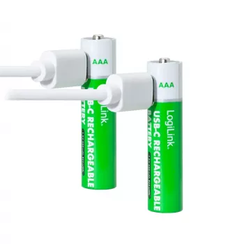 LogiLink LR03RCB2 pilas AAA Li-Ion recargables por USB-C, 1,5V, pack de 2