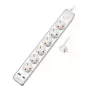 LogiLink regleta de enchufes con 6 tomas de seguridad, USB-A y USB-C PD 20W, interruptor basculante, 1,5 m, blanco