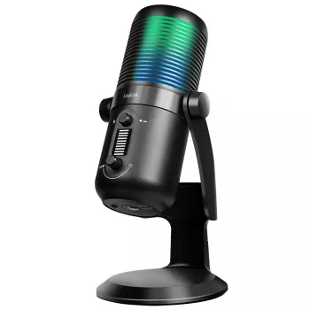 LogiLink micrófono de condensador USB con luz RGB, cardioide/patrón cardioide, 20 Hz - 20 kHz, negro (HS0059)