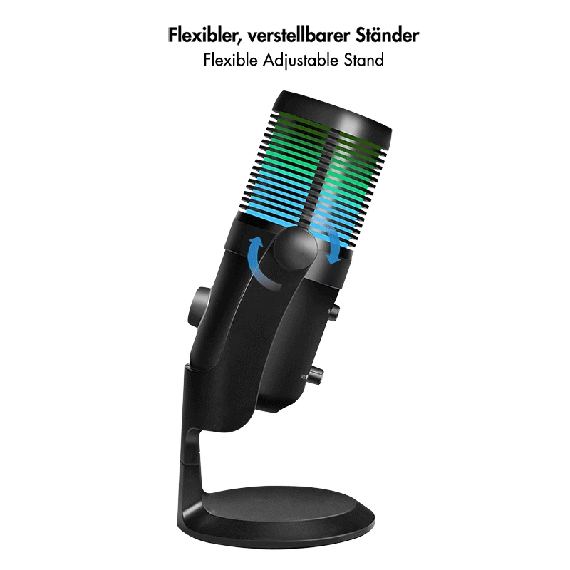 LogiLink micrófono de condensador USB con luz RGB, cardioide/patrón cardioide, 20 Hz - 20 kHz, negro (HS0059)