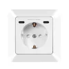 LogiLink Toma de pared con 1 toma Schuko y cargador USB-C de 2 puertos, 25W PD, blanco