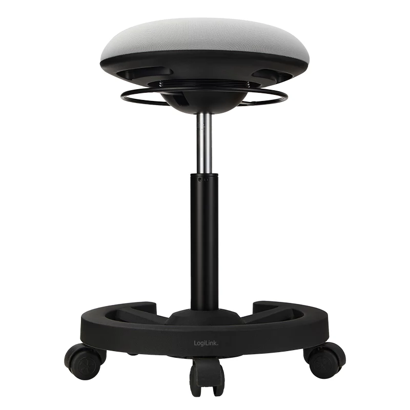 LogiLink Taburete móvil oscilante de altura ajustable, gris
