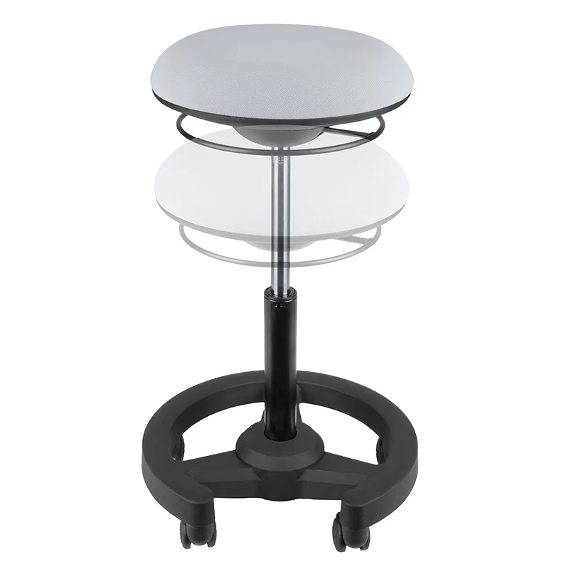 LogiLink Taburete móvil oscilante de altura ajustable, gris