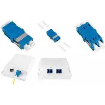 LogiLink FA03LC7 Adaptador de fibra LC dúplex, pack de 12, sin brida, azul