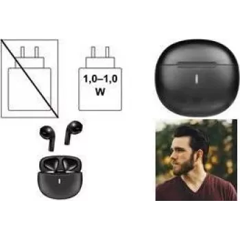 LogiLink auriculares Bluetooth TWS, resistentes al agua IPX4, control táctil, estuche de carga USB-C, negro