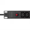 LogiLink 19 inch 1U rack PDU con 12 tomas IEC C13, 10A, con protección contra sobrecarga