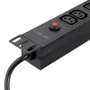 LogiLink 19 inch 1U rack PDU con 12 tomas IEC C13, 10A, con protección contra sobrecarga