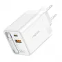 LogiLink cargador USB-A/C 65 W GaN 3 puertos blanco con cable USB-C