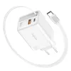LogiLink cargador USB-A/C 65 W GaN 3 puertos blanco con cable USB-C