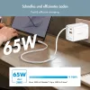 LogiLink cargador USB-A/C 65 W GaN 3 puertos blanco con cable USB-C