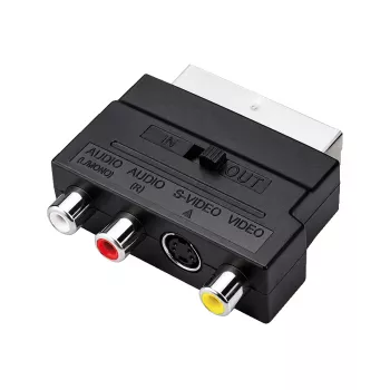 LogiLink adaptador SCART a RCA/S-Video con conmutador, negro